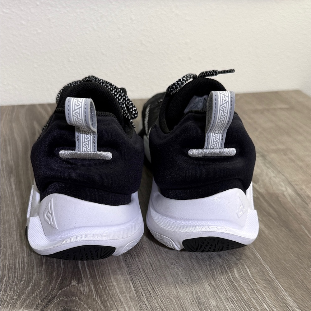 Nike Black & White Athletic Sneakers with Neon Green Swoosh - Picture 2 of 7
